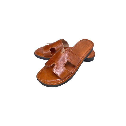 Sandales marocaines artisanales en cuir premium (Camel)