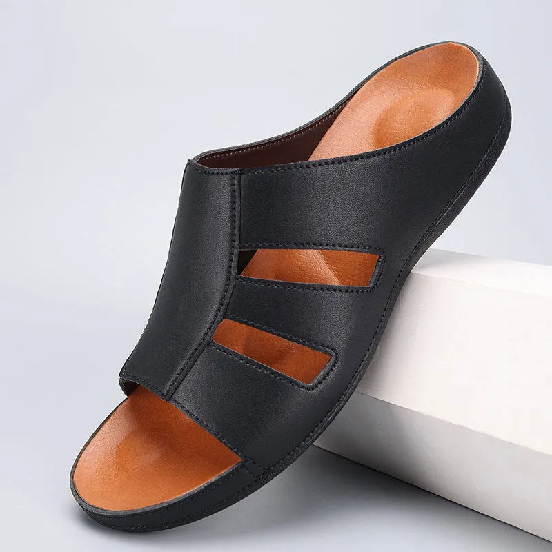 Sandale Slide en Cuir Raffiné
