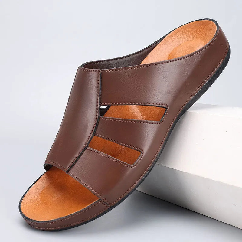 Sandale Slide en Cuir Raffiné