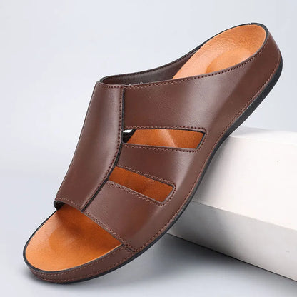 Sandale Slide en Cuir Raffiné