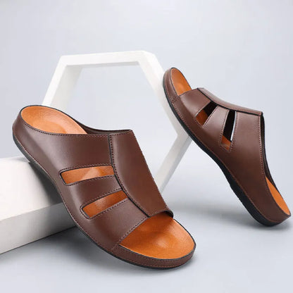 Sandale Slide en Cuir Raffiné