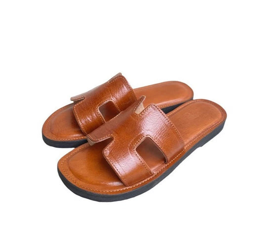 Sandales marocaines artisanales en cuir premium (Camel)