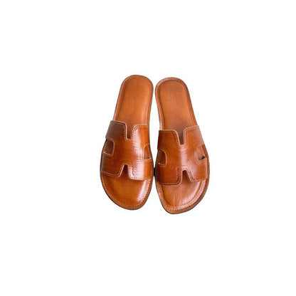 Sandales marocaines artisanales en cuir premium (Camel)