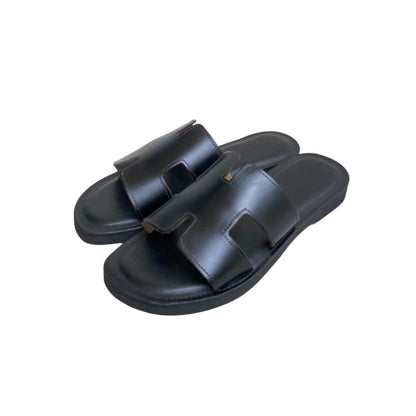 Sandales marocaines artisanales en cuir premium – Noir Élégant